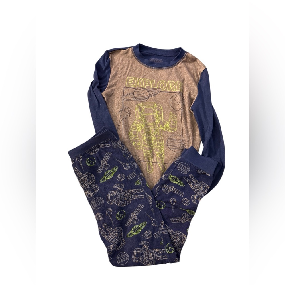 Cuddl Duds Boys Pajamas Space theme in Blue and Gray| Size: 10
